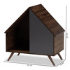 Baxton Studio Mia Walnut Brown and Grey Finished 2-Door Cat Litter Box Cover House 169-10745